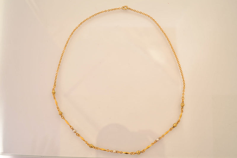 Collier Or et Perles XIXème siècle
