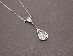 Pendentif Or Blanc Diamants Taille Rose