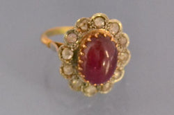 marguerite rubis cabochon et diamants