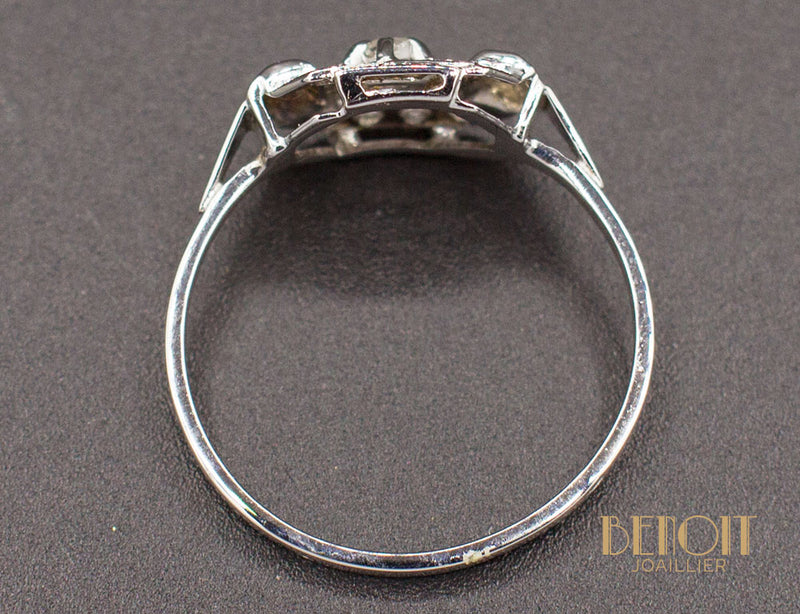 Bague Art Déco Or Blanc Diamant