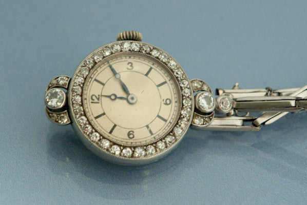 Montre Art déco Platine et Diamant