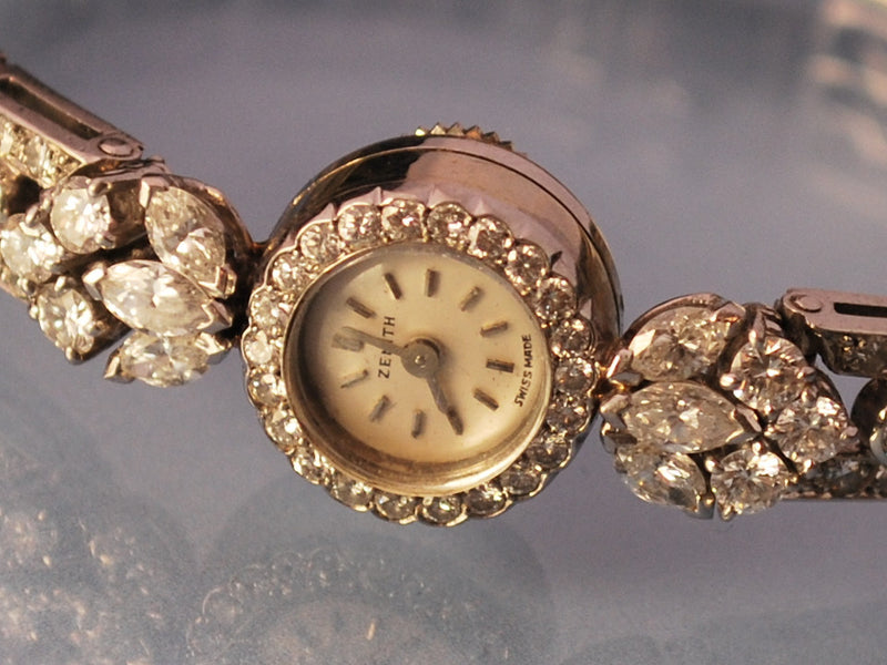 Montre ZENITH ancienne platine diamants