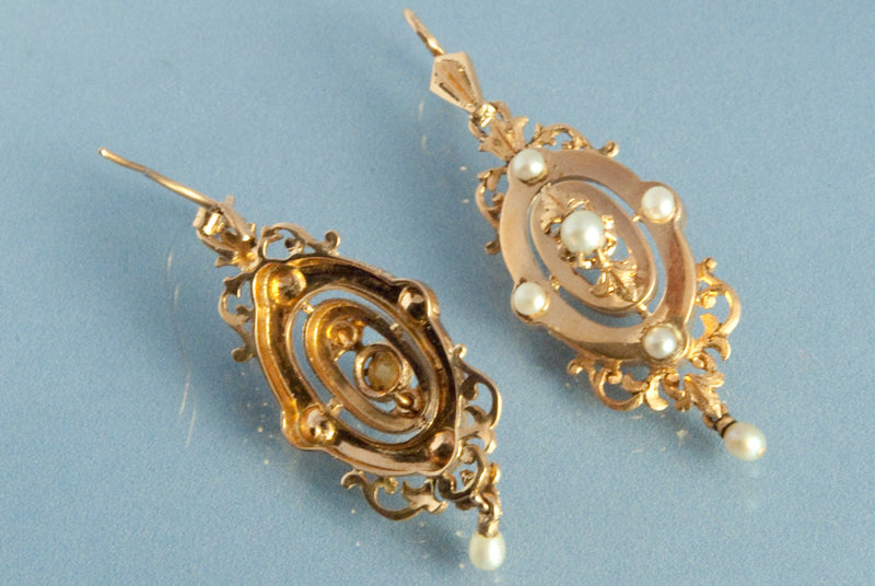 Paire de boucle d'oreille Perles Napoléon III