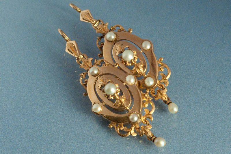 Paire de boucle d'oreille Perles Napoléon III