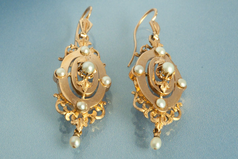 Paire de boucle d'oreille Perles Napoléon III