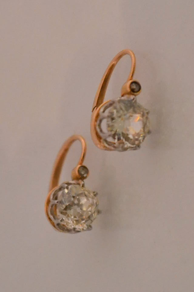 Paire de Dormeuses Anciennes Diamants