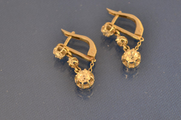 Pendant d'Oreilles Dormeuses Diamants