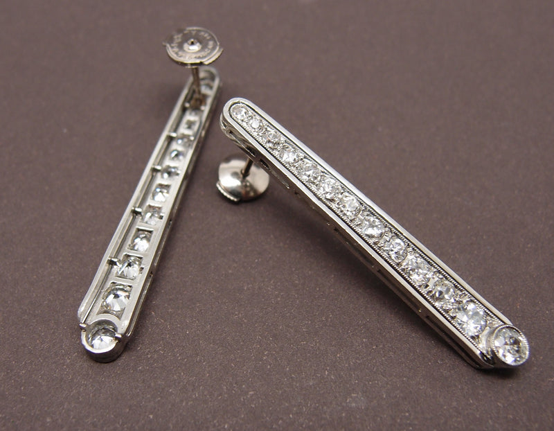 pendants doreilles 1930 platine et diamants
