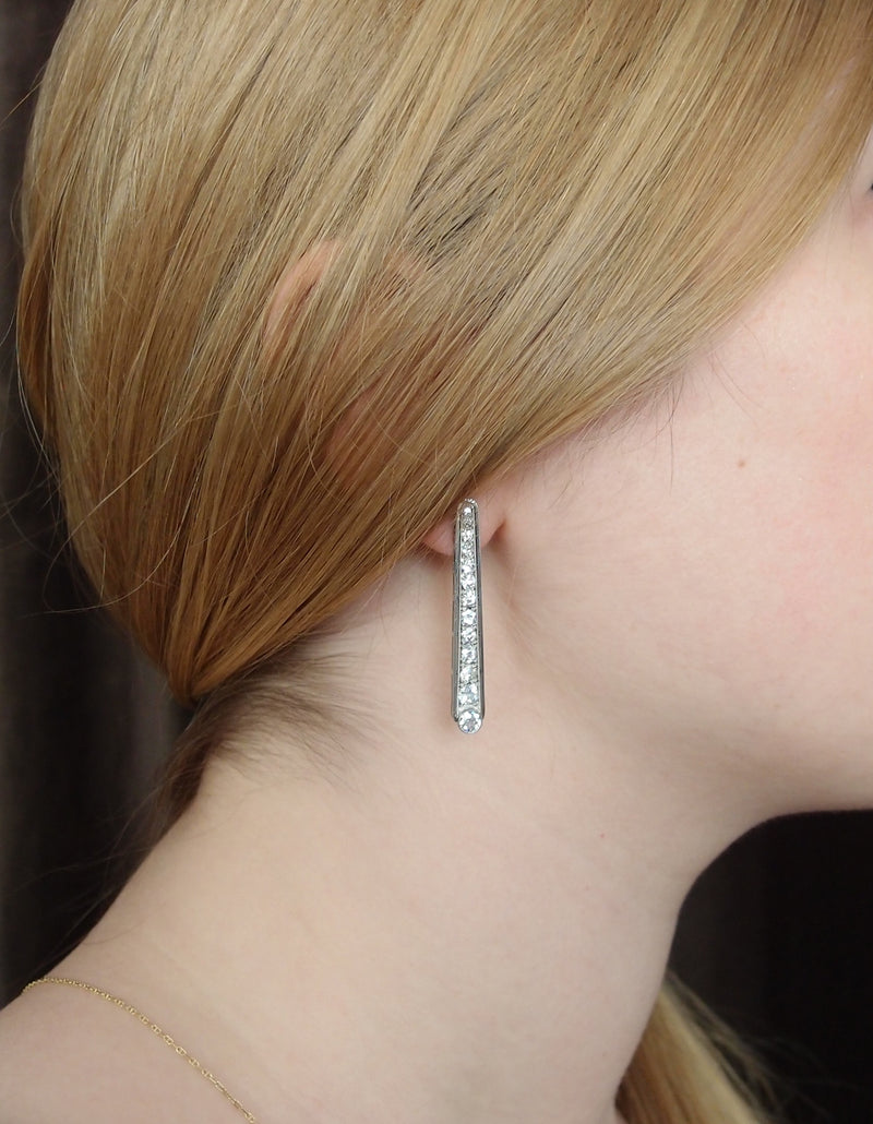 pendants doreilles 1930 platine et diamants