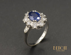 Bague Pompadour Saphir et Diamants
