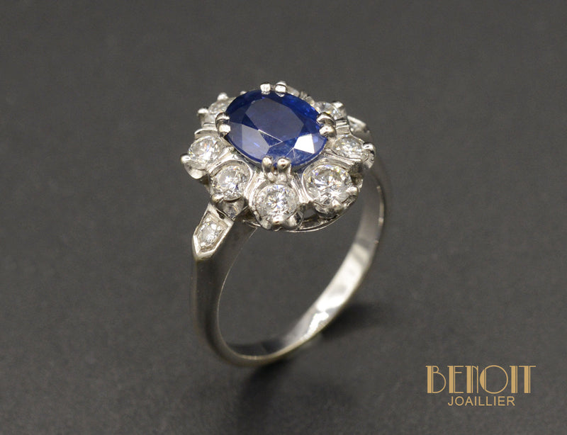 Bague Pompadour Saphir et Diamants