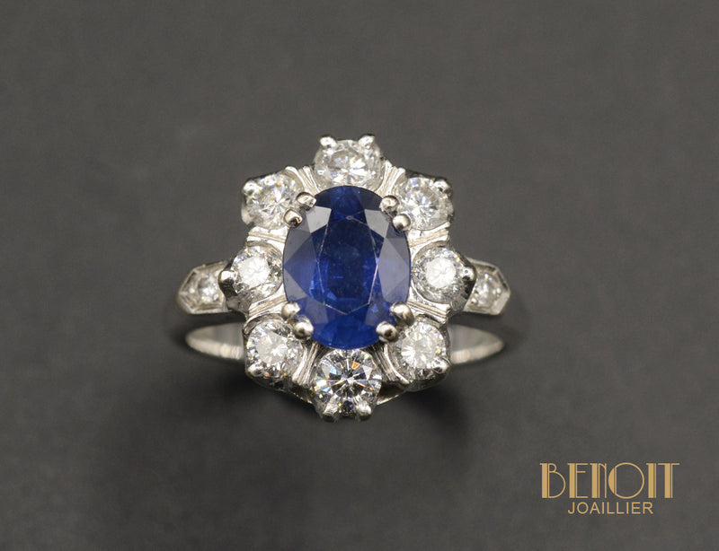 Bague Pompadour Saphir et Diamants