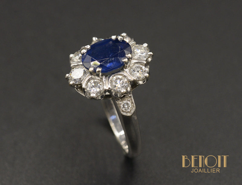 Bague Pompadour Saphir et Diamants