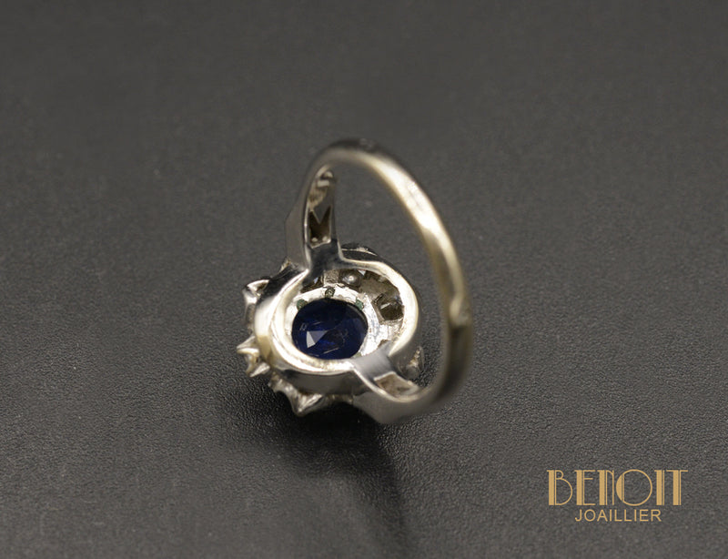 Bague Pompadour Saphir et Diamants