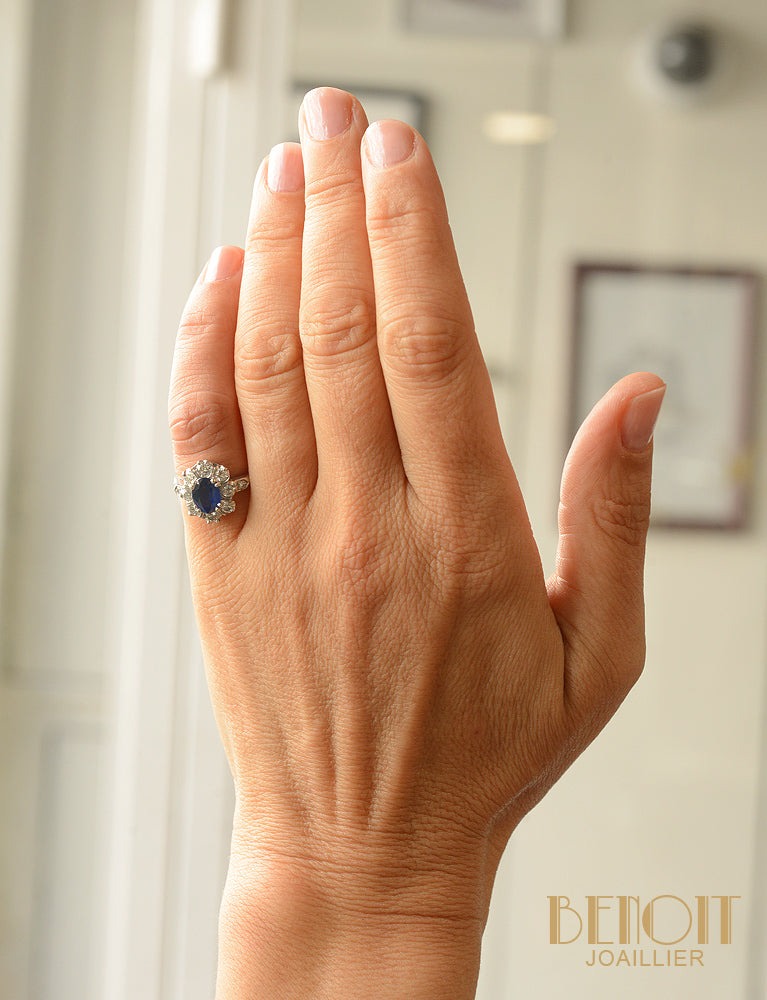 Bague Pompadour Saphir et Diamants