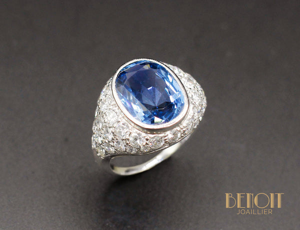 Bague Dôme Art Déco Saphir Birman