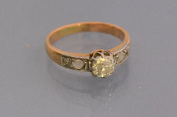 Solitaire ancien en diamants et or