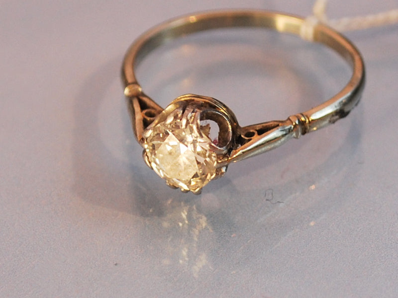 Solitaire diamant or blanc 1925