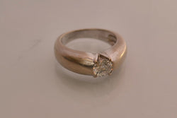 Solitaire Diamant Or Blanc Signé Mauboussin