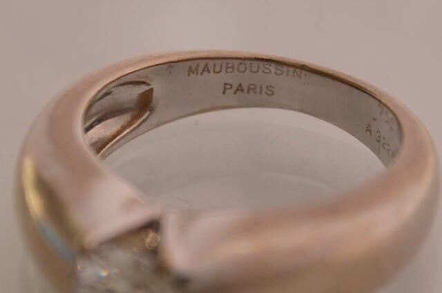 Solitaire Diamant Or Blanc Signé Mauboussin