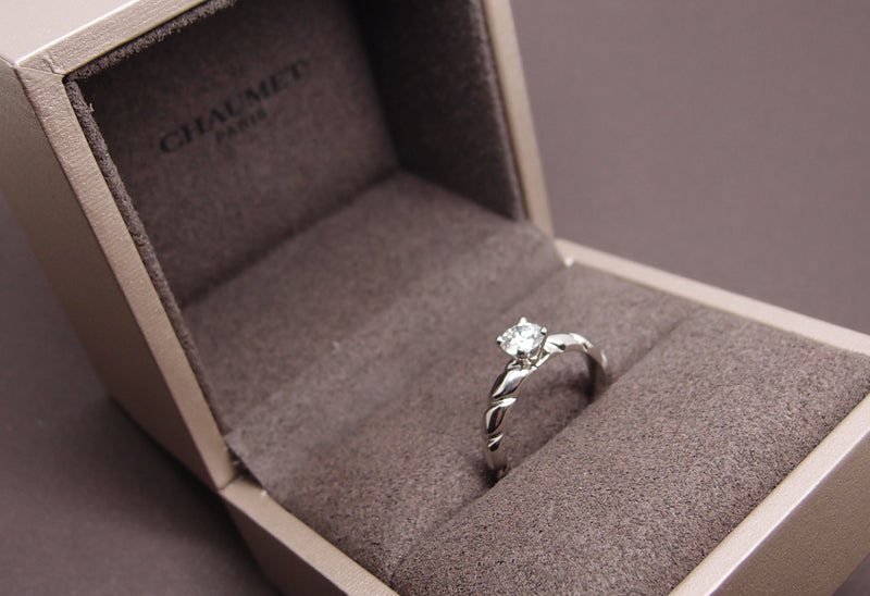 Solitare Chaumet "Torsade"platine Diamant 0.5 ct