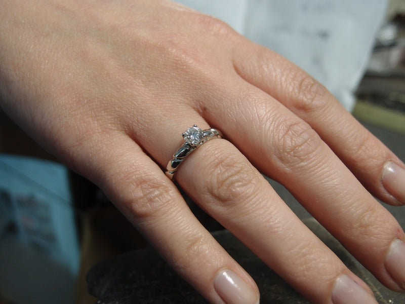 Solitare Chaumet "Torsade"platine Diamant 0.5 ct