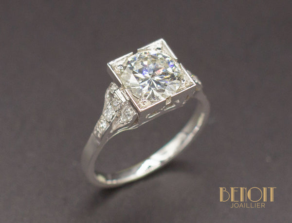 Bague Art Déco Diamant 1,20 ct