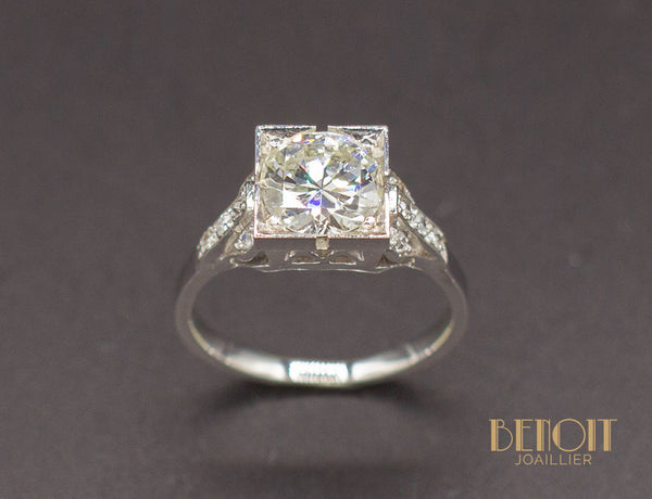 Bague Art Déco Diamant 1,20 ct